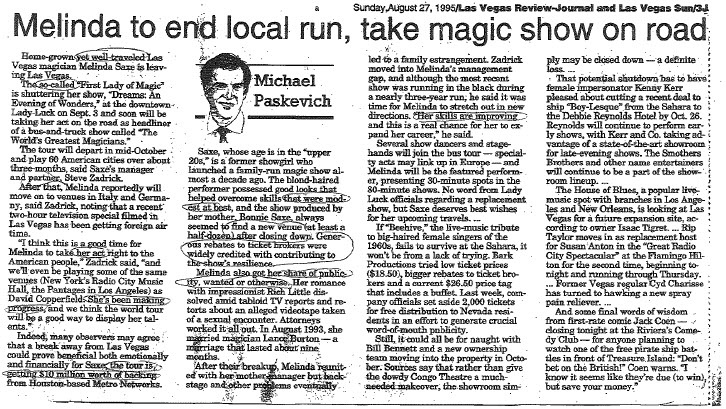 Melinda Takes Magic Show on Road