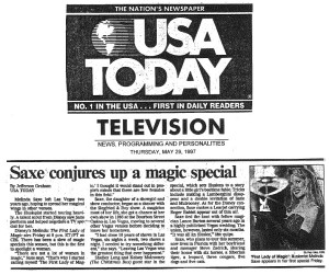 Melinda - USA Today - Saxe Conjures up a Magical Special