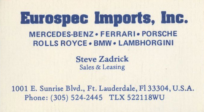 Eurospec Imports - Stephen Zadrick
