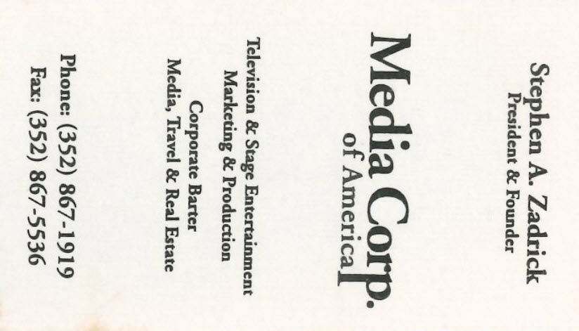 Media Corp of America - Stephen Zadrick