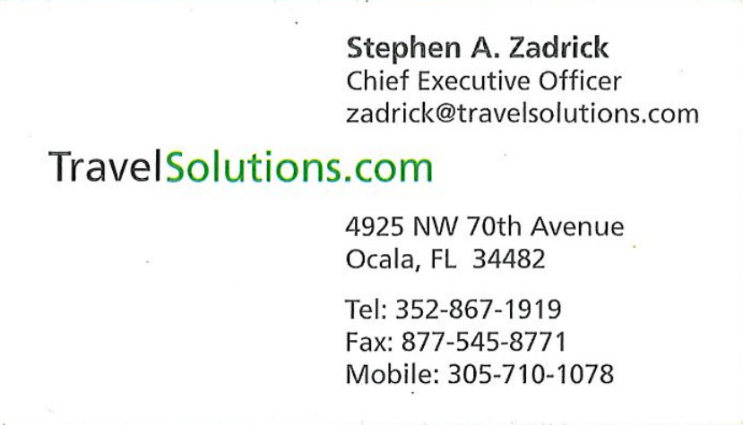 Travel Solutions - Stephen Zadrick Travel Solutions - Stephen Zadrick