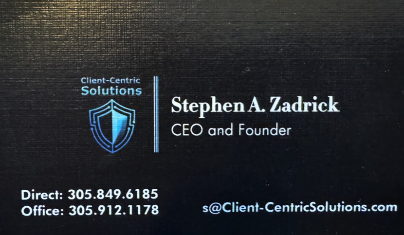Stephen Zadrick Client Centric Solutions Stephen Zadrick Client Centric Solutions